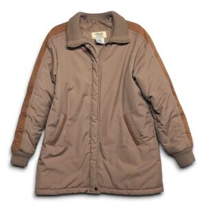 Vintage Learsi Tan Corduroy Accent Puffer‎ Jacket Size L